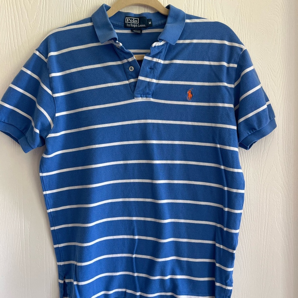 Polo by Ralph Lauren Classic Blue and White Striped Polo
